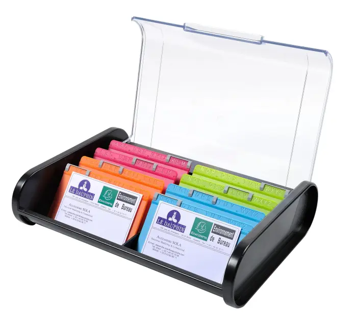 Fichier pour cartes de visite Topline - 60x245x180 mm - Noir