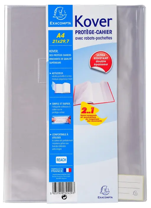 Protège-cahier translucide Kover® - 21x29,7cm - Incolore