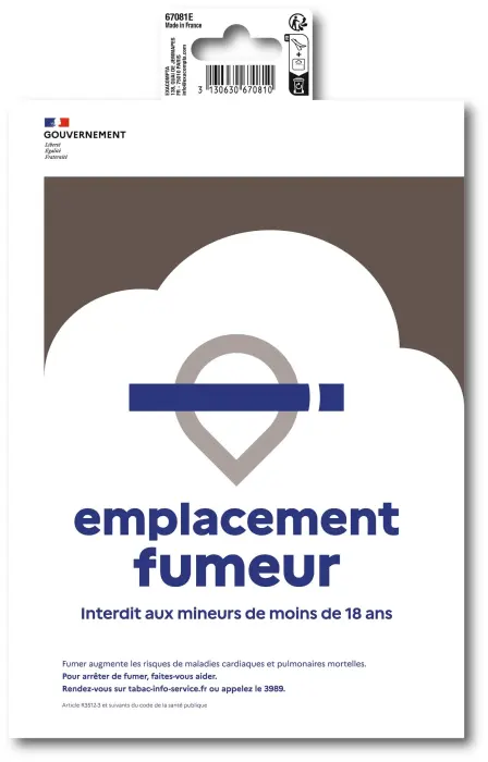 Panneau adhésif PVC Espace fumeur A5 - New