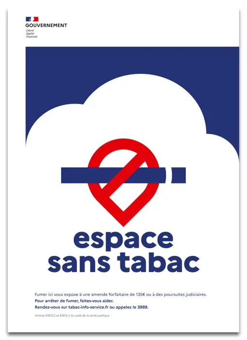 Panneau polypropylène non adhésif Espace sans tabac A5 - New