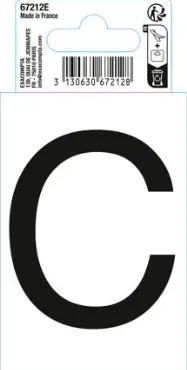 Autocollant PVC adhésif antidérapant lettre C - Noir - New