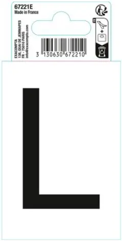 Autocollant PVC adhésif antidérapant lettre L - Noir - New