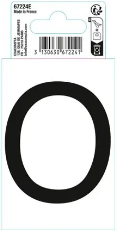 Autocollant PVC adhésif antidérapant lettre O - Noir - New