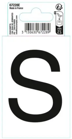 Autocollant PVC adhésif antidérapant lettre S - Noir - New