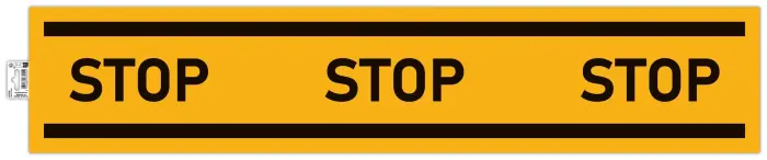 Panneau PVC adhésif antidérapant Obligation stop 100 cm - Jaune