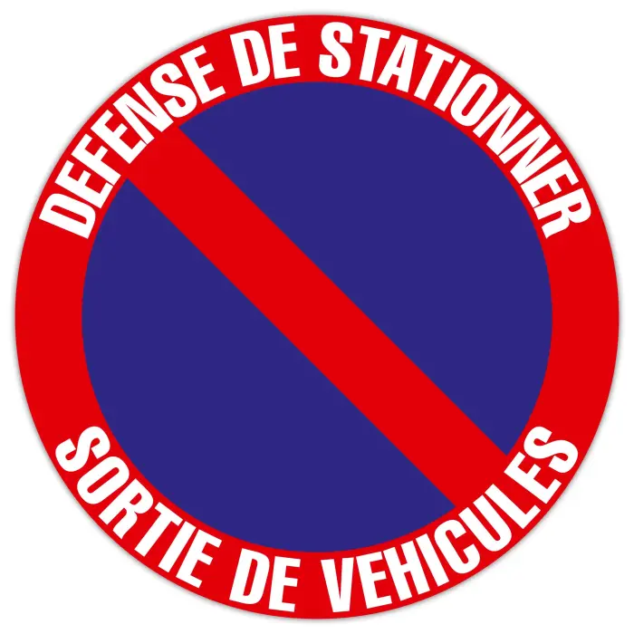 Panneau polypropylène non adhésif Défense de stationner -sortie de véhicules 20 cm - Rouge