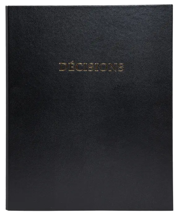Reliure registre 32x26cm 4 anneaux avec recharges de 100 feuillets - Registre des décisions - Noir
