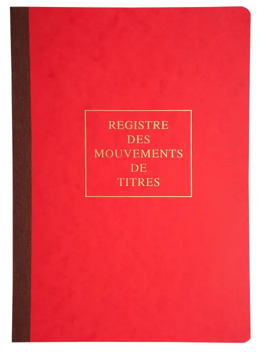 Piqûre 297X210 Registre des mouvements de titres 40 pages - Couleurs assorties