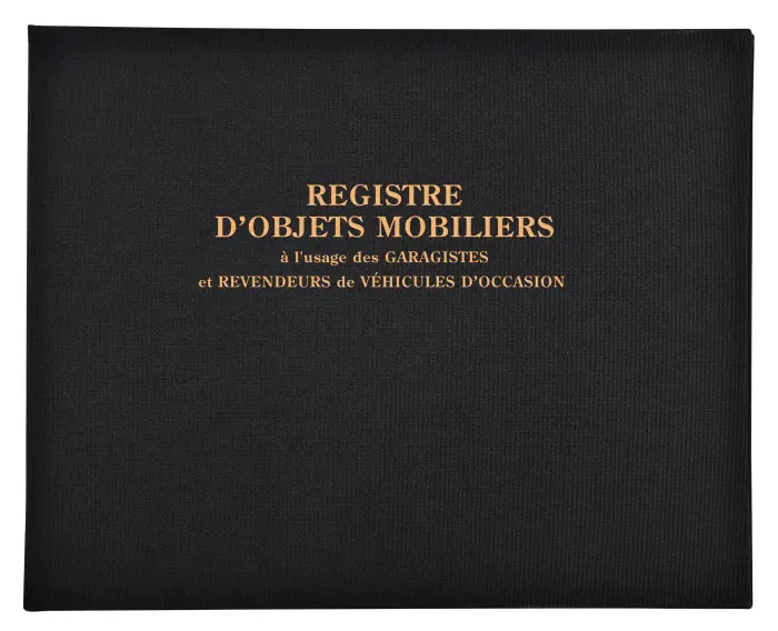 Registre 24x32cm Objets mobiliers - Spécial garagistes 100 pages - Noir