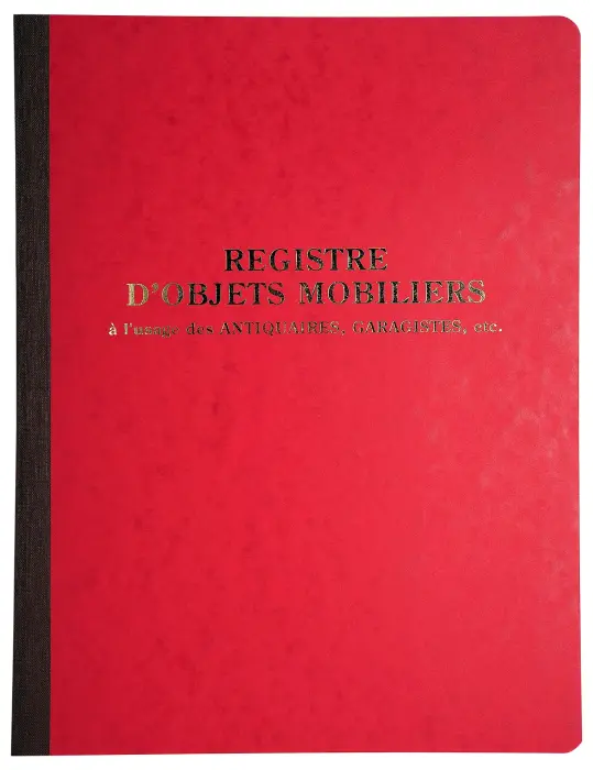 Piqûre 315X245 Registre objets mobiliers 80 pages - Couleurs assorties