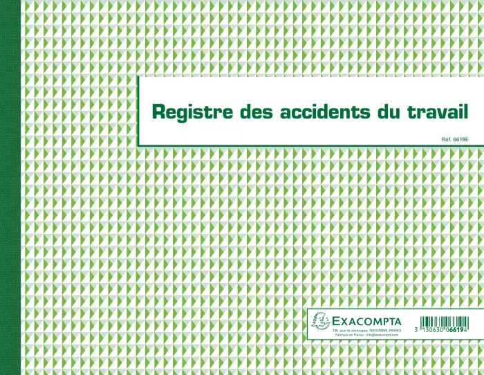 Piqûre 24x32cm - Registre des accidents du travail - 20 pages