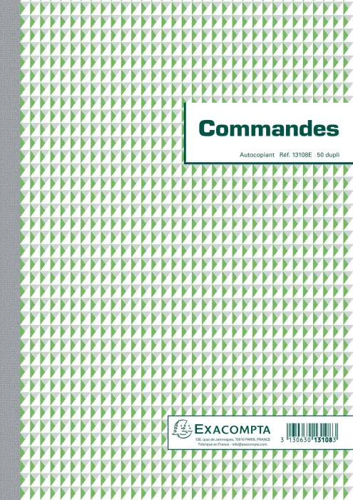 Manifold commandes 29,7x21cm 50 feuillets dupli autocopiants