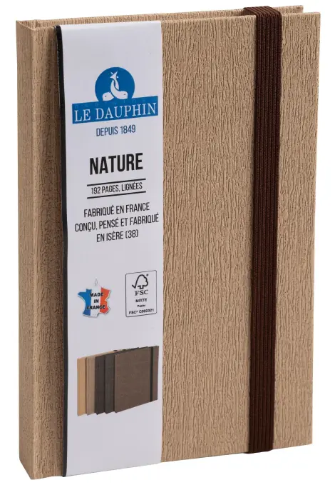 Carnet Nature 170x110, 192 pages lignées - Marron
