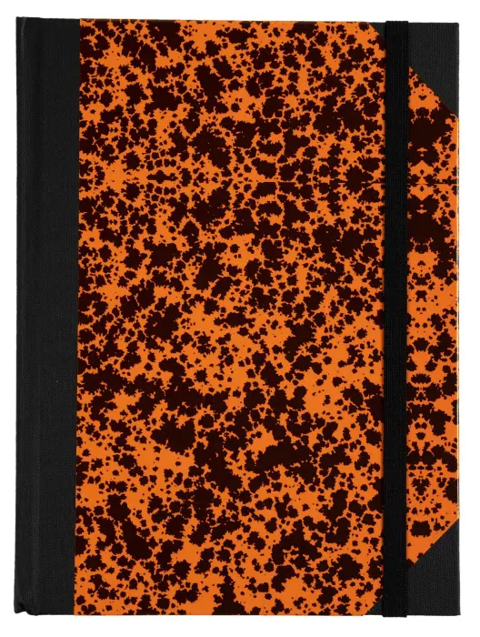 Carnet Marbre 220x170, 192 pages lignées - Orange