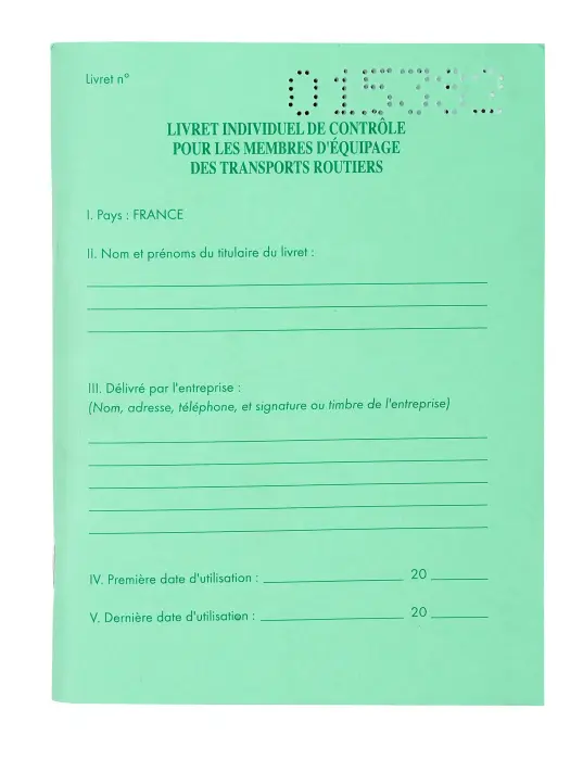 Livret individuel contrôle transport