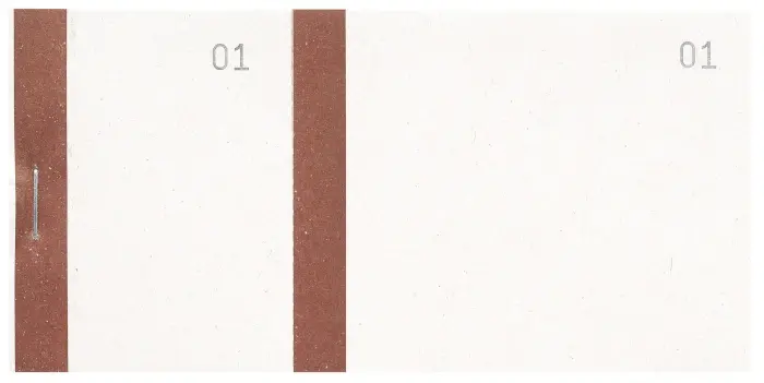 Bloc vendeur à bande couleur 100 feuillets double numérotage - Format 6 ,6x13,5 cm - Bistre