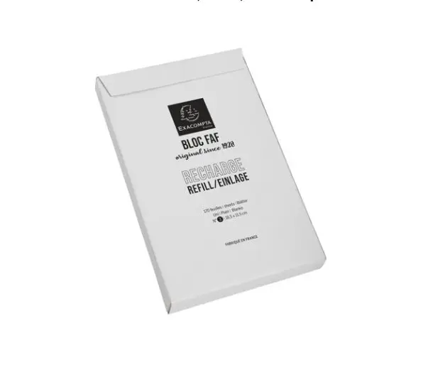 RECHARGE FAF n°3 18,5x11,5cm 170p. UNI - Blanc