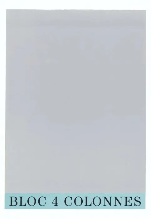Bloc de contrôle comptable 29,7x21cm - 4 colonnes - 70 feuillets - Gris
