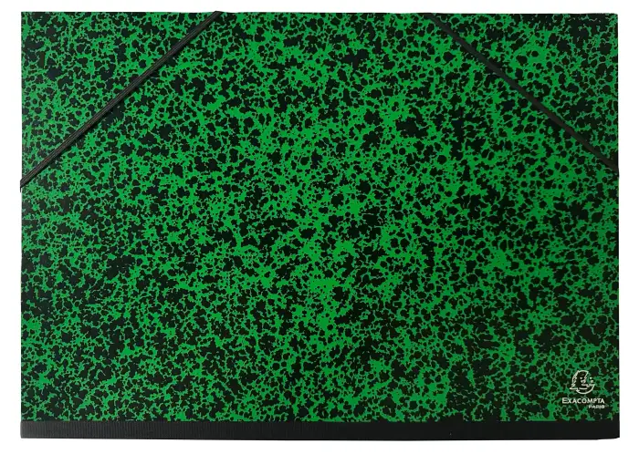 Carton à dessin Annonay avec élastiques 32x45 cm - Pour format A3 - Vert