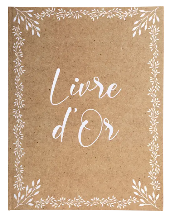 Livre d'or 100 pages tranche or - Format 27x22cm - KRAFT - Visuel