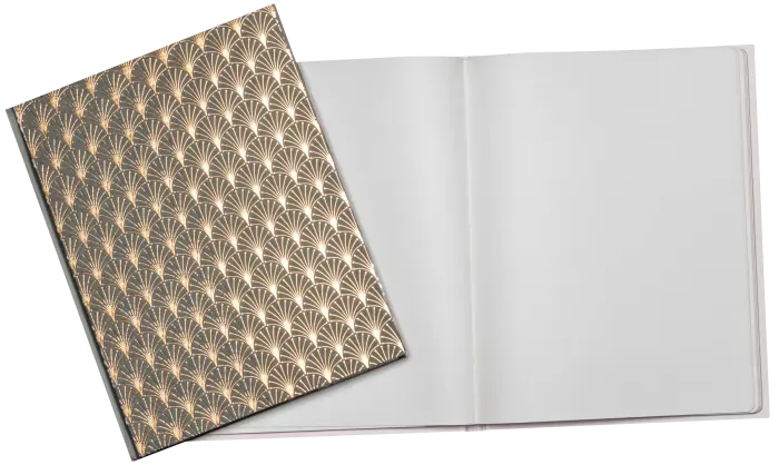 Livre d'or 100 pages tranche or Néo Déco - Noir