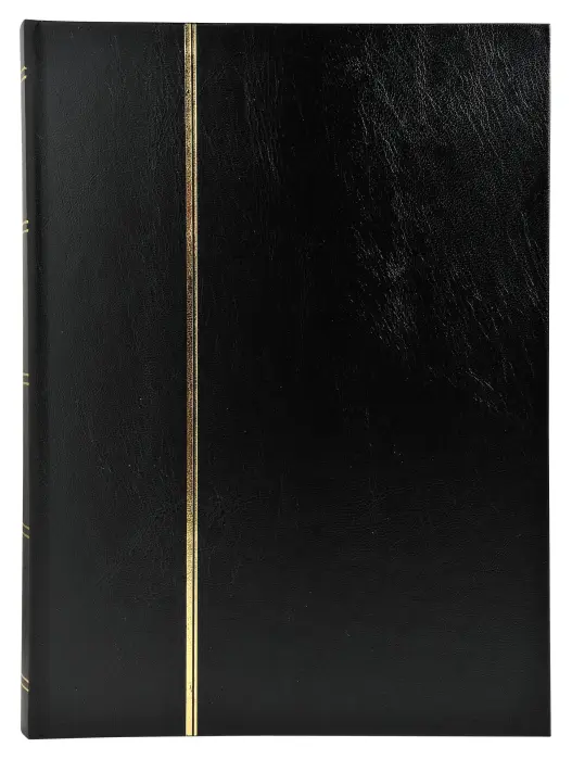 Album de timbres simili-cuir 16 pages noires - 22,5x30,5 cm - Noir
