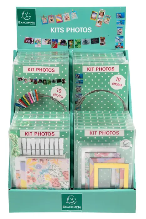 Présentoir kits photos rempli - Multicolore