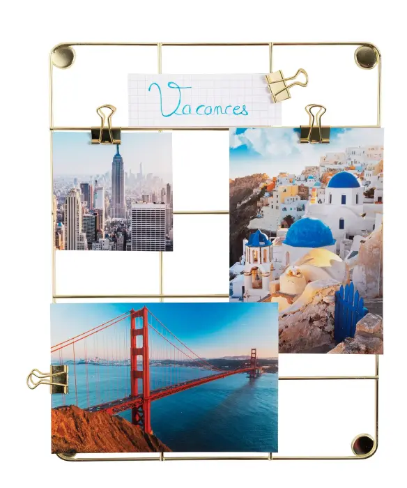 Tableau photos métallique doré - Format 21,7x28,1cm - Or