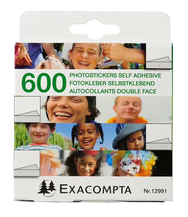 Etuis de 600 autocollants double face - Blanc