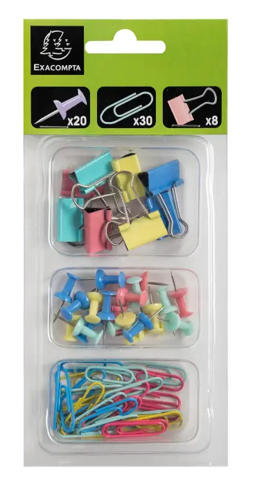 Kit de 58 attaches Aquarel - Couleurs assorties