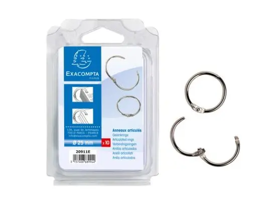Blister de 10 anneaux articulés - Diamètre 38mm