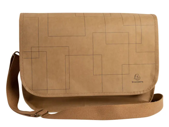 Besace washable paper Eterneco - Brun motifs géométriques