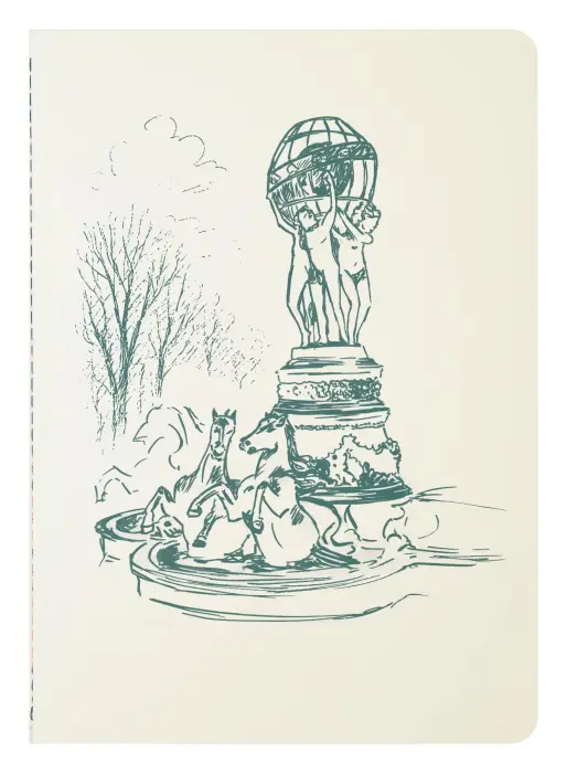Cahier A5 ligné - Fontaine des Quatre Parties du Monde - 32 pages - Bleu/Vert - New - Bleu vert - New