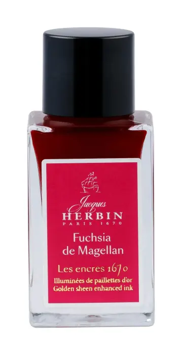 Encre 1670 à paillettes dorées 15ml - Fuchsia de Magellan
