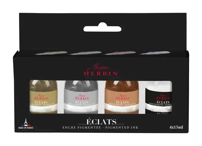 COFFRET ASSORTIMENT 4 FLACONS ENCRES ECLATS PIGMENTEES 15ml - Assortis - New