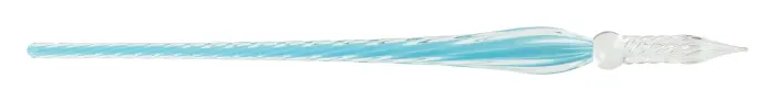 PLUME VERRE TORSADEE 18 cm - Bleu azur - New
