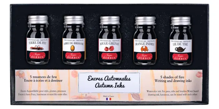 Set de 5 petites bouteilles d'encres automnales - assorti