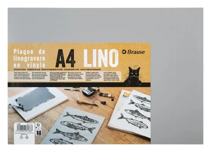 Plaque de linogravure en vinyl - Gris - New