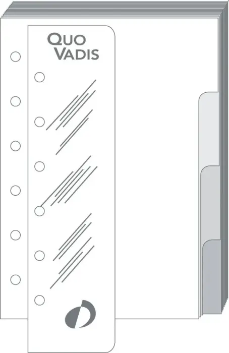 Quo Vadis - Recharge Organiseur - INTERCALAIRE+REGLE T14 - 8x12,5 cm