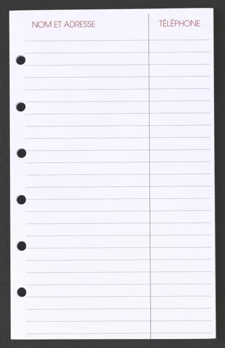 Agenda Moderne - Recharge Répertoire alphabétique - FEUILLES REPERTOIRE A-Z 0813 - 8,5x13 cm