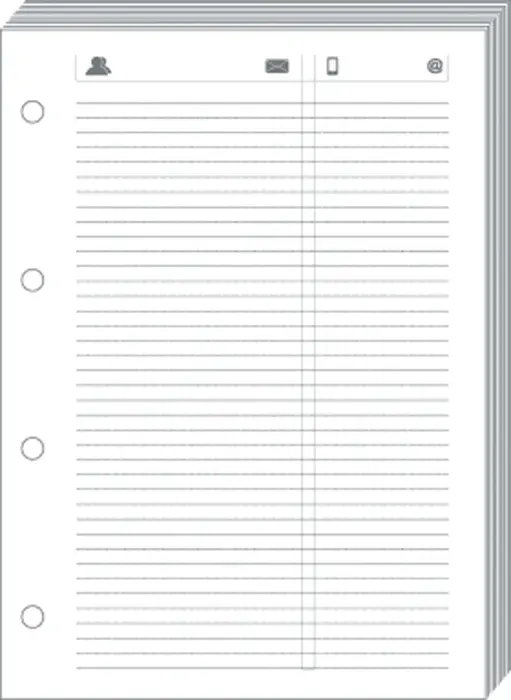 Quo Vadis - Recharge Organiseur - FEUILLES TELEPHONE T21 Blanc - 15x21 cm - Papier Clairefontaine blanc
