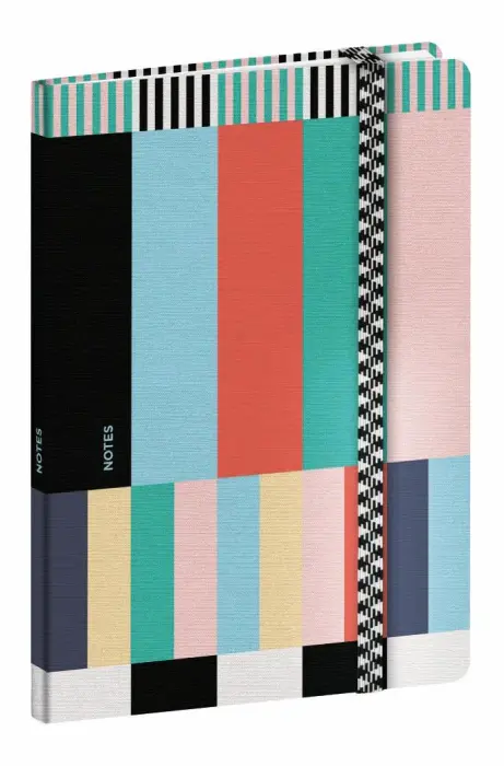 Quo Vadis - Carnet de notes - Papier Tigre - Pages Points (dots) - 15x21 cm - Papier Clairefontaine blanc - Toile (effet tissé) - Rubans - PROMO