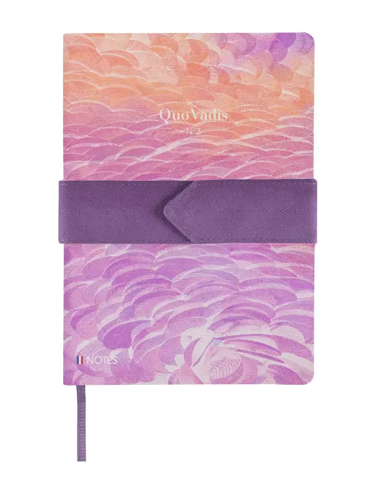 Quo Vadis - Carnet de notes - Français - Iconique - Pages Lignées - 15x21 cm - Papier Clairefontaine blanc - Toile (effet tissé) - Ecailles - PROMO