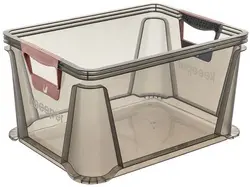 keeeper Boîte de rangement "luis", 20 L, gris translucide