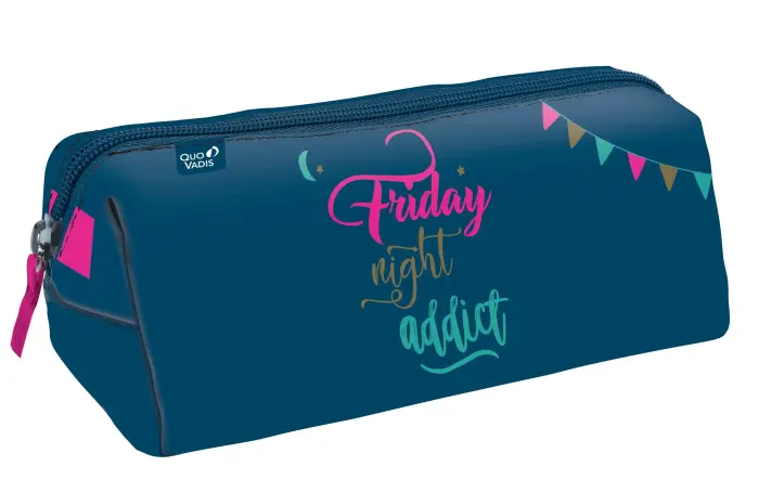 Quo Vadis - Trousse scolaire - Words - 23x8x8 cm - Toile (polyester) - Friday night - PROMO