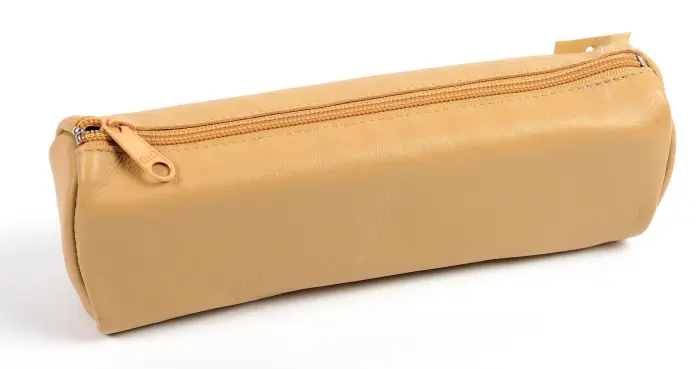 Quo Vadis - Trousse - Merinos - 22x06x8,5 cm - Cuir pleine fleur de porc - Havane