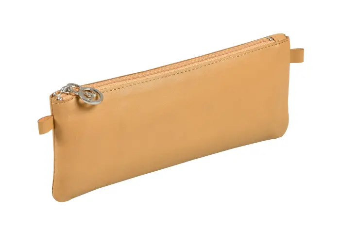 Quo Vadis - Trousse - Merinos - 20,5x7 cm - Cuir pleine fleur de porc - Havane