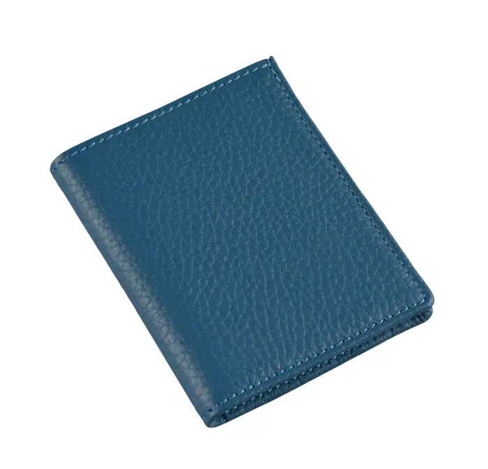 Quo Vadis - Porte-cartes/porte billets - Camargue - 12x8,5x1,2 cm - Cuir pleine fleur de taurillon - Ocean