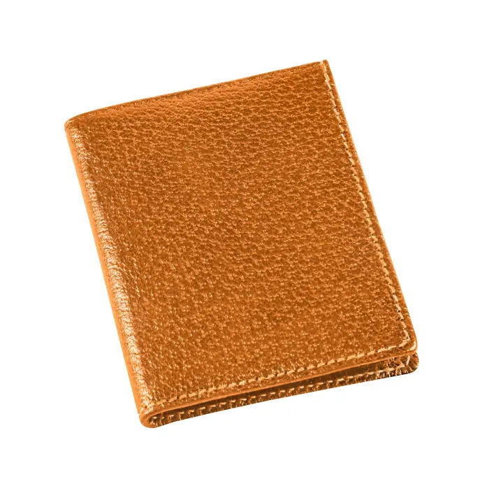 Quo Vadis - Porte-cartes/porte billets - Pekari - 12x8,5x1,2 cm - Cuir pleine fleur de porc - Havane