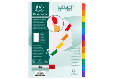 EXACOMPTA Intercalaires en carton, A4, 12 touches